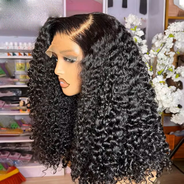 300% Density Curly Wigs Super Double Drawn Virgin Human Hair HD Transparent Lace Front Wigs Salon-Quality