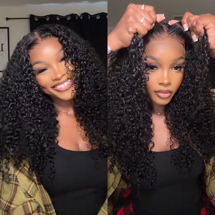 300% Density Curly Wigs Super Double Drawn Virgin Human Hair HD Transparent Lace Front Wigs Salon-Quality