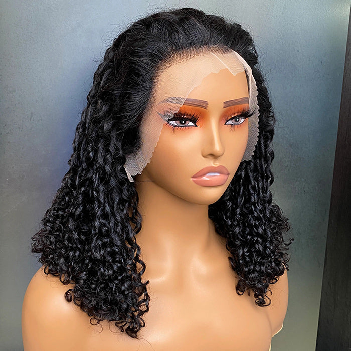 Luxury Coily Deep Curly Glueless 13x6 Frontal HD Lace Wigs Double Drawn Human Hair Wigs