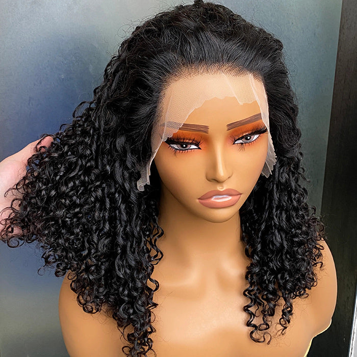 Luxury Coily Deep Curly Glueless 13x4 HD Lace Frontal Wigs Double Drawn Human Hair Wigs