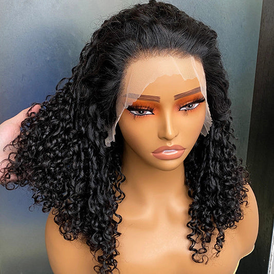Luxury Coily Deep Curly Glueless 13x4 HD Lace Frontal Wigs Double Drawn Human Hair Wigs