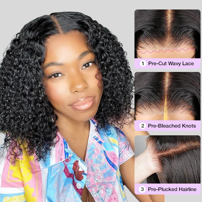 3 Wigs Set  | #1B/27 Highlight Body Wave 8x5 Pre Cut Lace Wig & Glueless  Curly Short Bob Wigs & Straight 5x5 HD Lace Short Bob Wig
