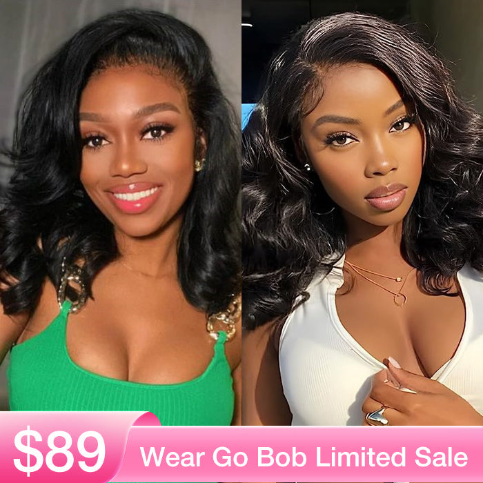 12" = $89 Short Bob Wig Loose Body Wave Pre Plucked HD Lace Human Hair Wig Beginner Friendly Glueless