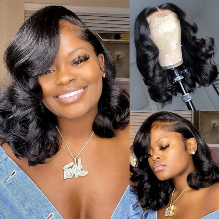 12" = $89 Short Bob Wig Loose Body Wave Pre Plucked HD Lace Human Hair Wig Beginner Friendly Glueless