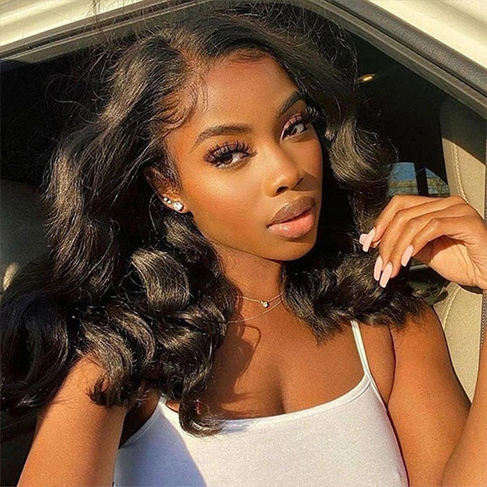 12" = $89 Short Bob Wig Loose Body Wave Pre Plucked HD Lace Human Hair Wig Beginner Friendly Glueless