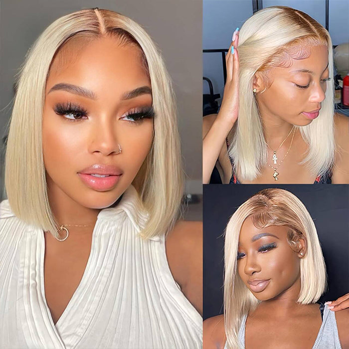 Ombre 613 Blonde Straight Bob Lace Front Wig 13X4 Lace Front Human Hair Wigs For Women