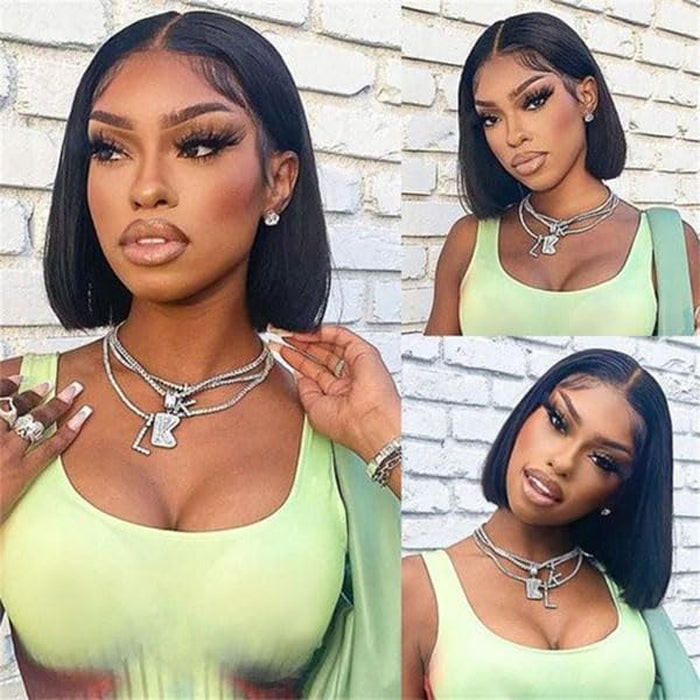 3 Wigs Set  | 8x5 Pre Cut Lace Glueless Curly Wig & Glueless Curly Short Bob Wigs & Straight 5x5 HD Lace Short Bob Wig