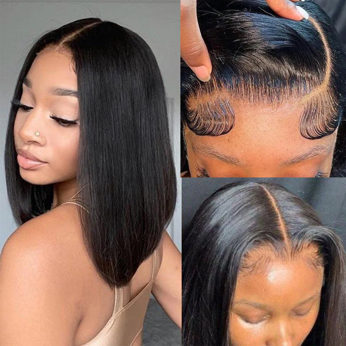 3 Wigs Set  | #1B/27 Highlight Body Wave 8x5 Pre Cut Lace Wig & Glueless  Curly Short Bob Wigs & Straight 5x5 HD Lace Short Bob Wig