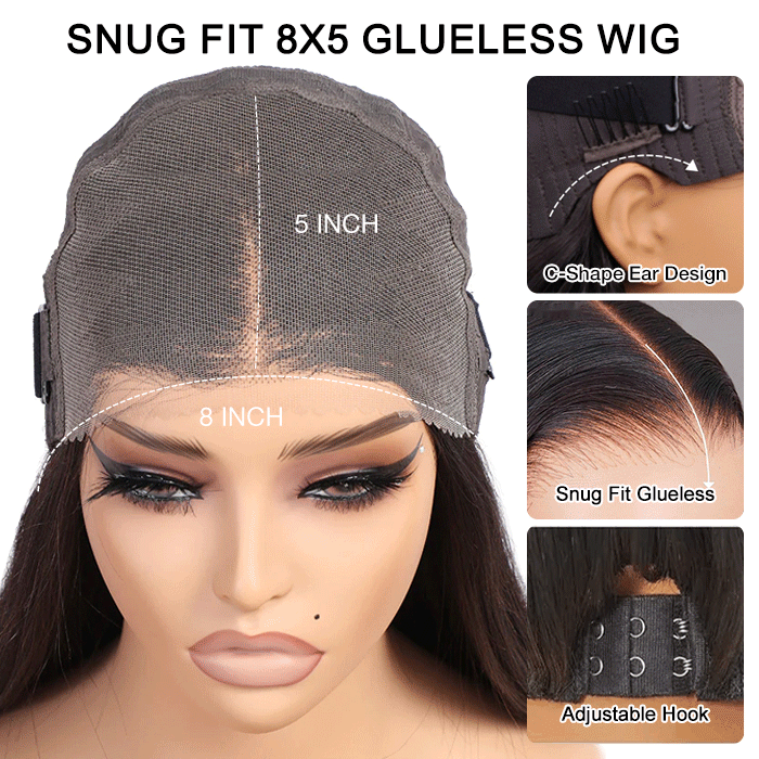 Luxury Coily Deep Curly Glueless 8x5 Closure HD Lace Wigs Double Drawn Human Hair Wigs