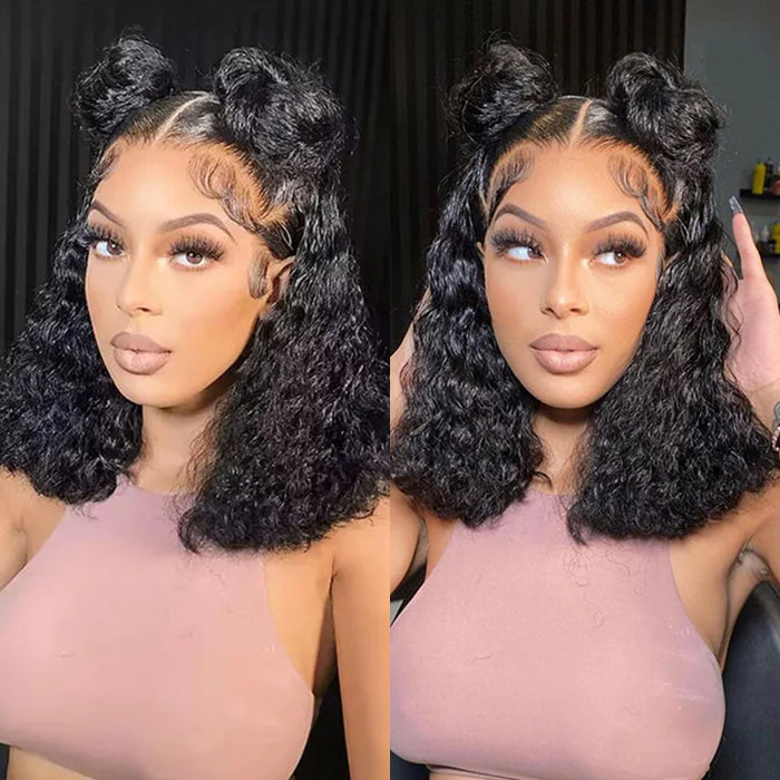 220% Density 4x4/5x5 Lace Closure Bob Wigs Pre Plucked Water Wave Wigs For Black Women