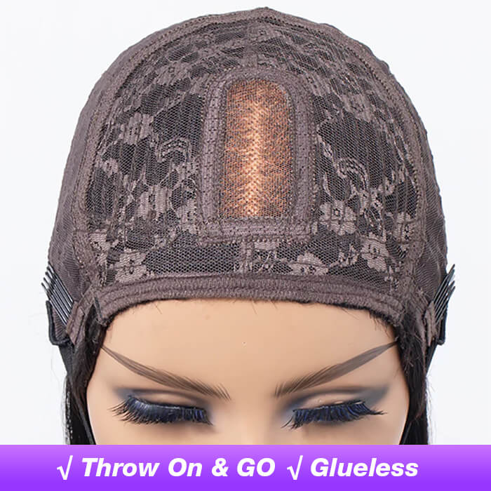 Glueless Human Hair Wigs with Bangs for Black Women Straight 2x4 HD Lace Wigs With Bangs