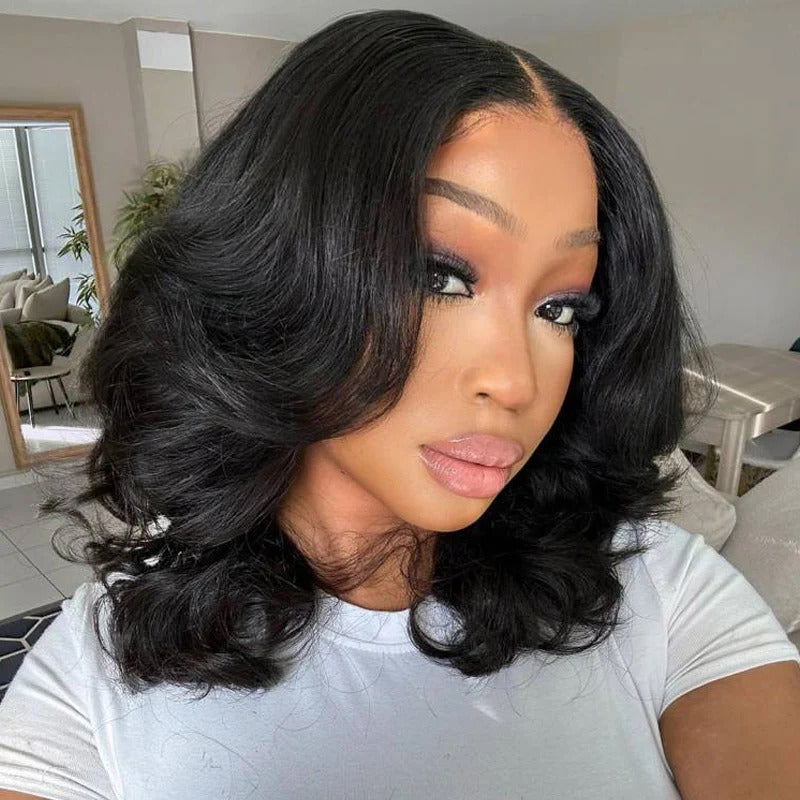 Body Wave Short bob Wigs 5x5 Lace Closure Wigs Human Hair 100% Real Human Hair Wig Pre Plucked