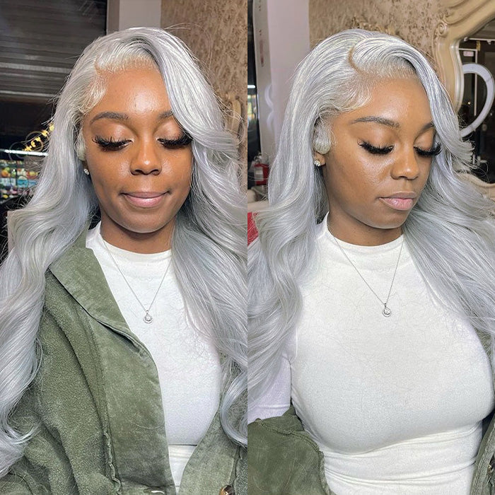 Colored Human Hair Lace Front Wigs Body Wave Gray Hair Wigs 13x6 13x4 5x5 HD Lace Wigs