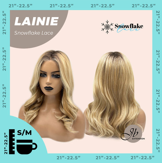JBEXTENSION 16 Inches Blonde Pre-Cut Snowflake Lace Frontlace Glueless Wig LAINIE【PERMATEASE】【BENDY EAR TABS】