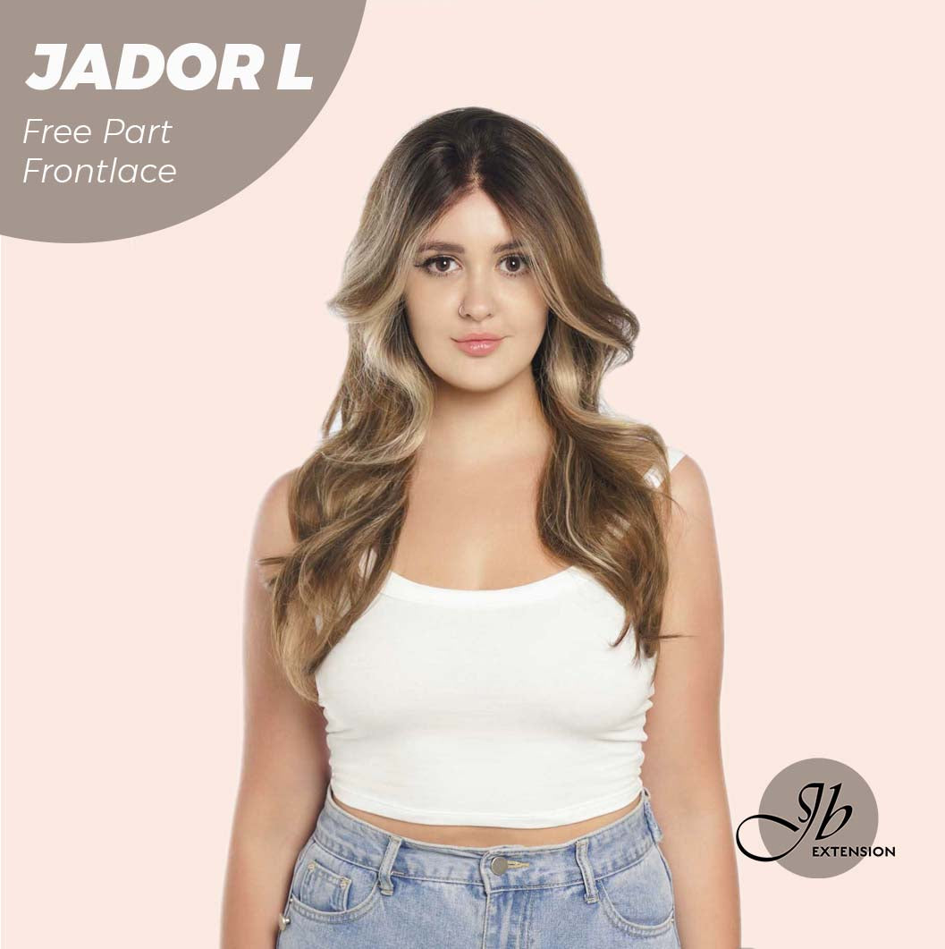 JBEXTENSION 24 Inches Blonde Highlight Curly Lace Front Wig.Pre Plucked 13*4 HD Transparent Lace Frontal Handmade Futura Fiber Swiss Lace Synthetic Fiber Pre-Cut Lace Glueless Wig JADOR L