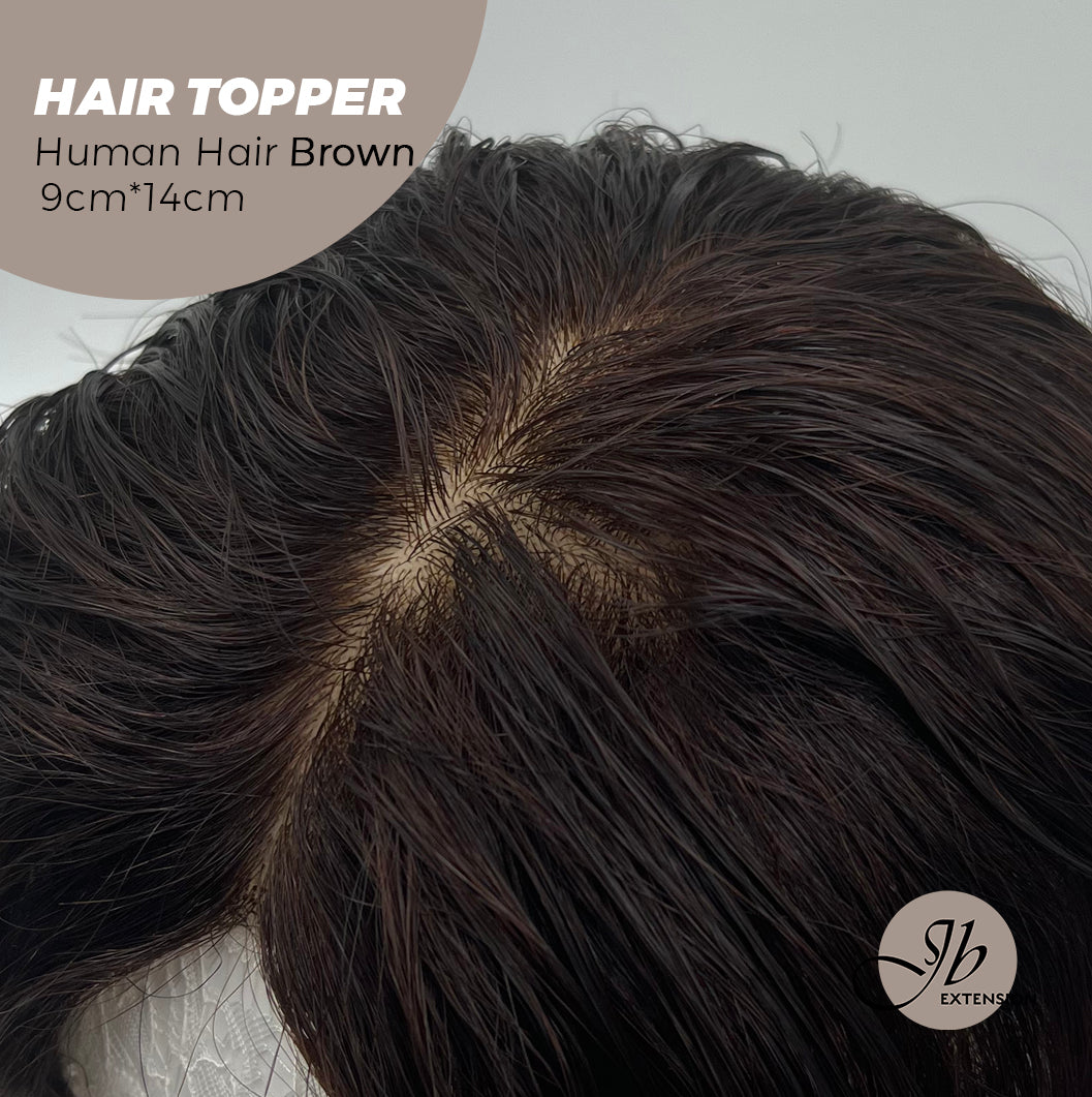 JBEXTENSION 10 Inches Natural Black Brown HUMAN HAIR WAVE TOPPER 9*14
