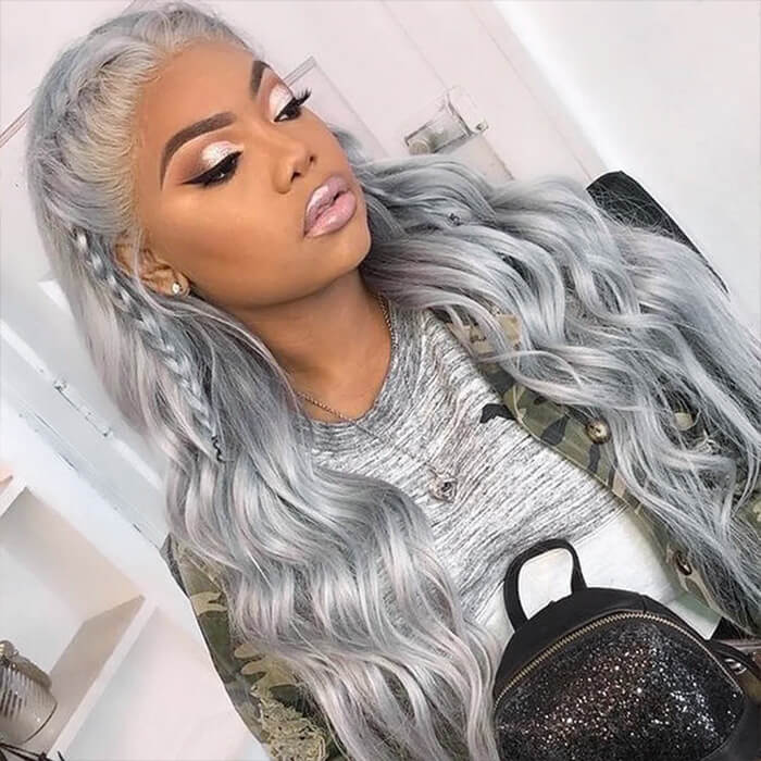 Colored Human Hair Lace Front Wigs Body Wave Gray Hair Wigs 13x6 13x4 5x5 HD Lace Wigs