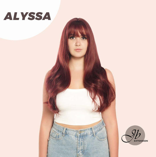 JBEXTENSION 25 Inches Red Curly Fashion Wig With Full Bangs ALYSSA