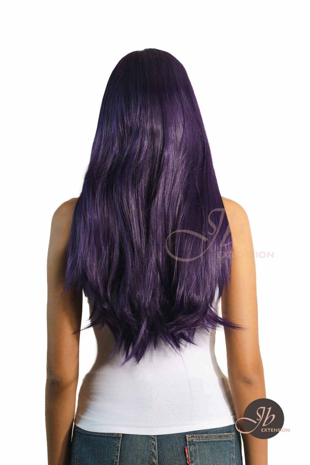 JBEXTENSION 26 Inches Dark Purple Color Long Straight Frontlace Glueless Wig VIOLET