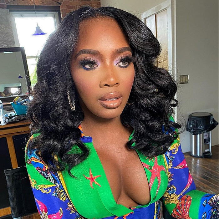 14 Inch Body Wave Short bob Wigs 5x5 Lace Closure Wigs Human Hair 100% Real Human Hair Wig