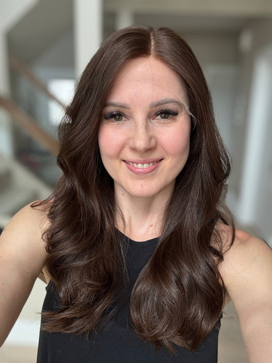 Euro Wig #13: 20" Medium Brown Luxury Cap (S)