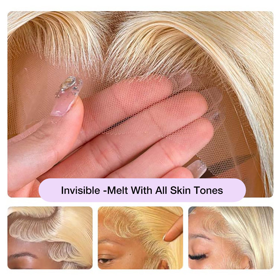 2 Wigs Set | Curly Hair 13x4 HD Lace Frontal Wig & #613 Blonde 5x5 HD Lace Bob Wig