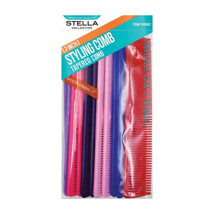 Stella Collection Styling Comb - 9" 12 pcs/1 Pack Assorted