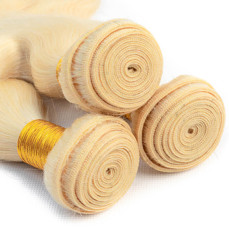 613 Blonde Virgin Hair Body Wave 3 Bundles 100% Unprocessed Human Hair Weave