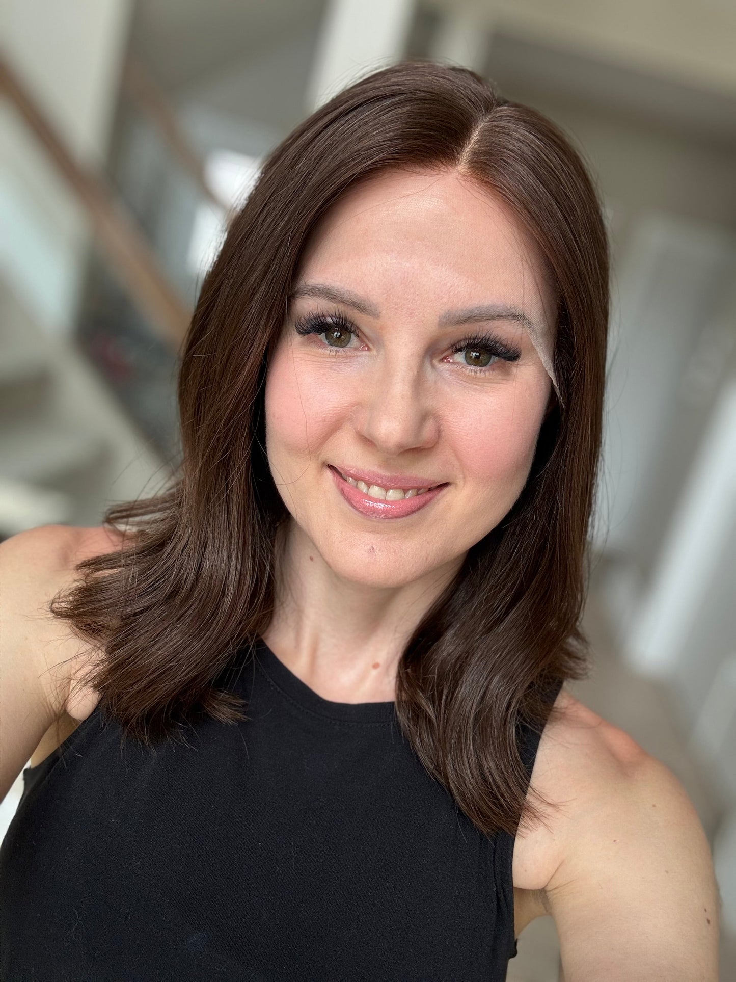 Euro Wig #10: 15" Medium Warm Brown Luxury Cap (XS)