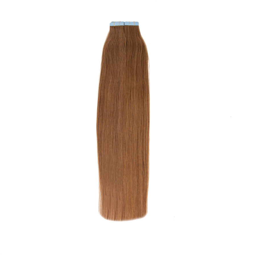Tape in Hair Extensions Human Hair, Remy Tape in Hair Extensions 20inch  Tape in Human Hair 50g 20pcs  #6 LIGHT BROWN