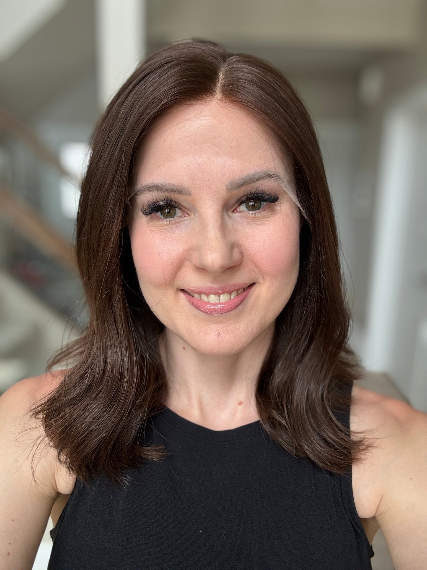 Euro Wig #10: 15" Medium Warm Brown Luxury Cap (XS)