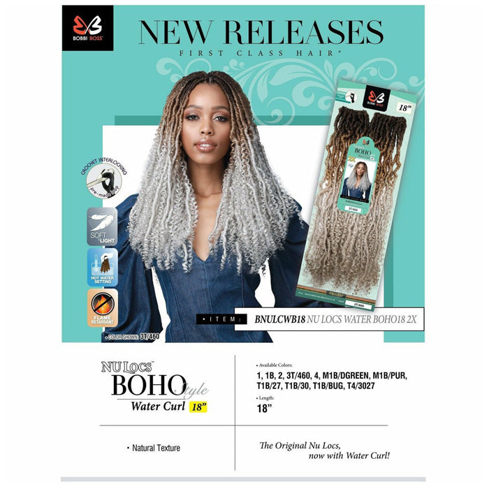 Bobbi Boss Nu Locs Pre-Looped Crochet Braid - NU LOCS WATER CURL BOHO 18" 2X