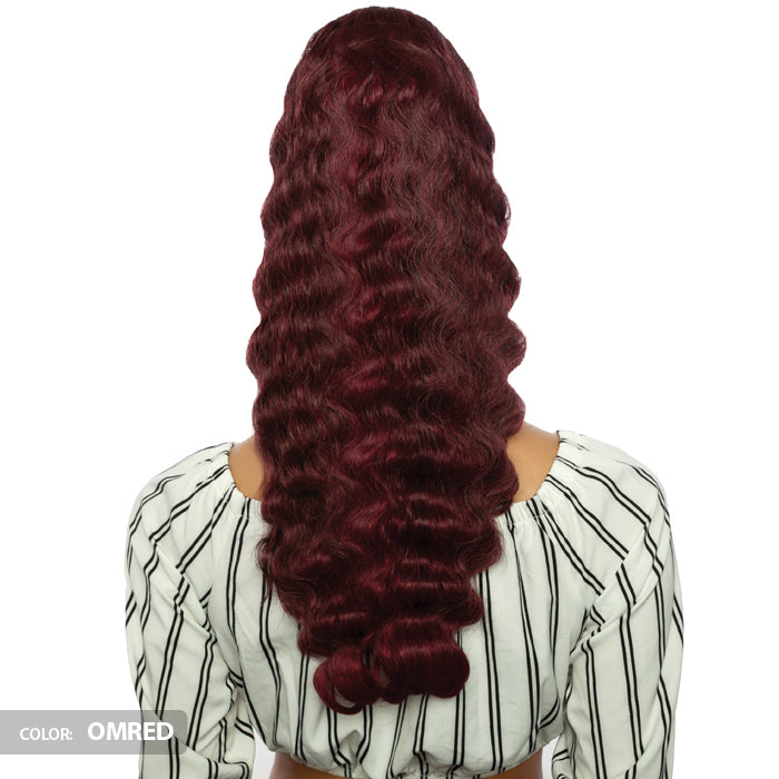 Brown Sugar Human Hair Blend Drawstring Ponytail - BSWNT07 CRIMP WAVE WNT 22" - By Mane Concept