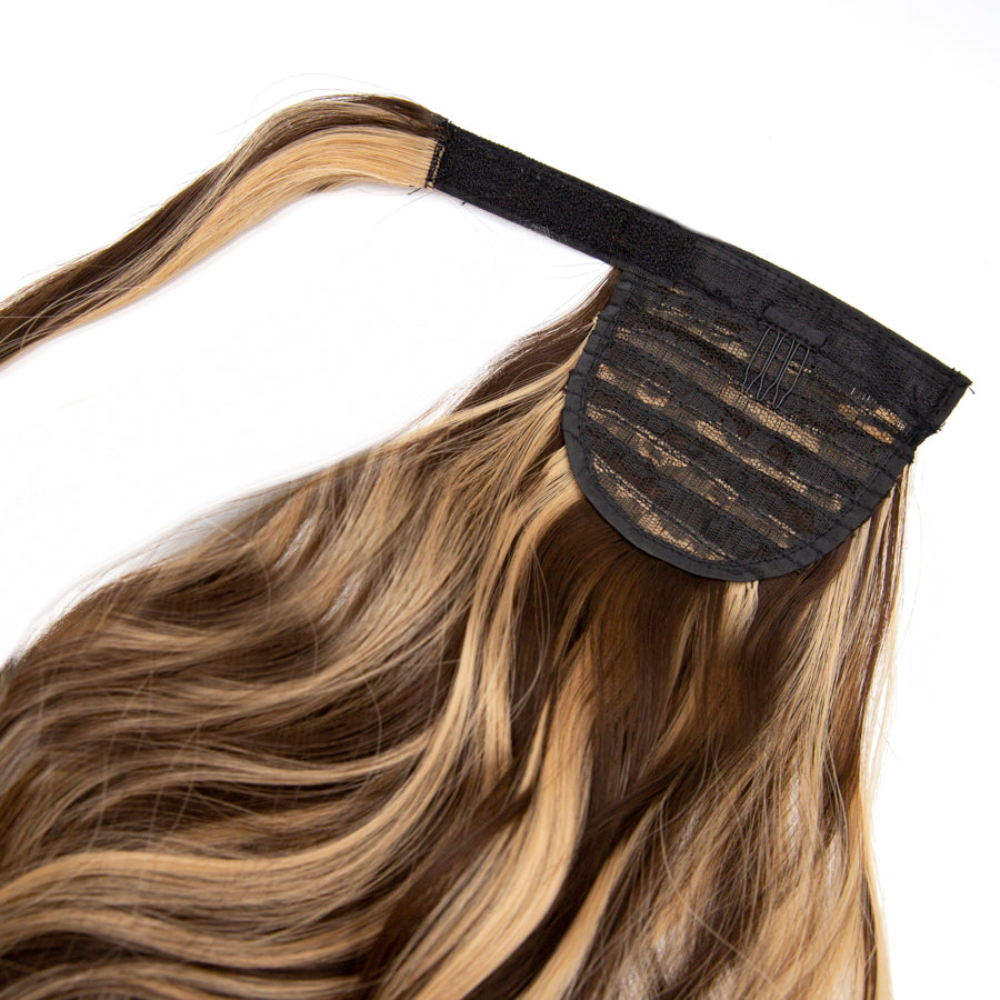 JBEXTESION LONG CURLY PONYTAIL with HIGHLINES  Heat Resistant Wrap Around Ponytail 27 INCH