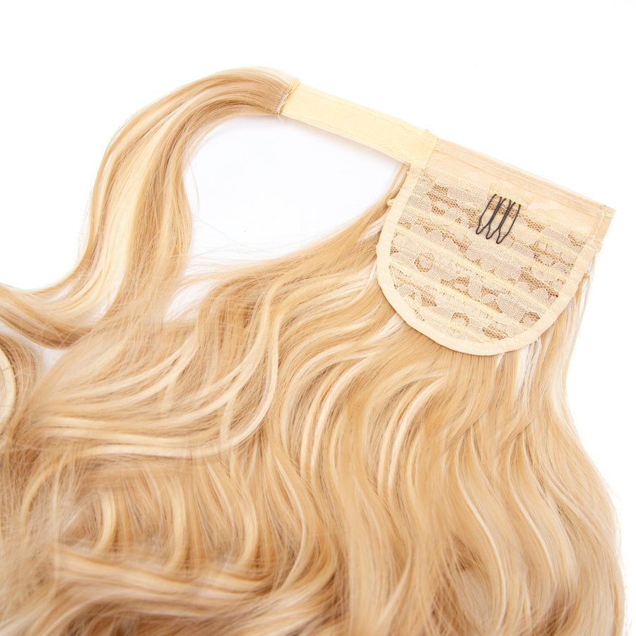 JBEXTESION LONG CURLY PONYTAIL with HIGHLINES  Heat Resistant Wrap Around Ponytail 27 INCH