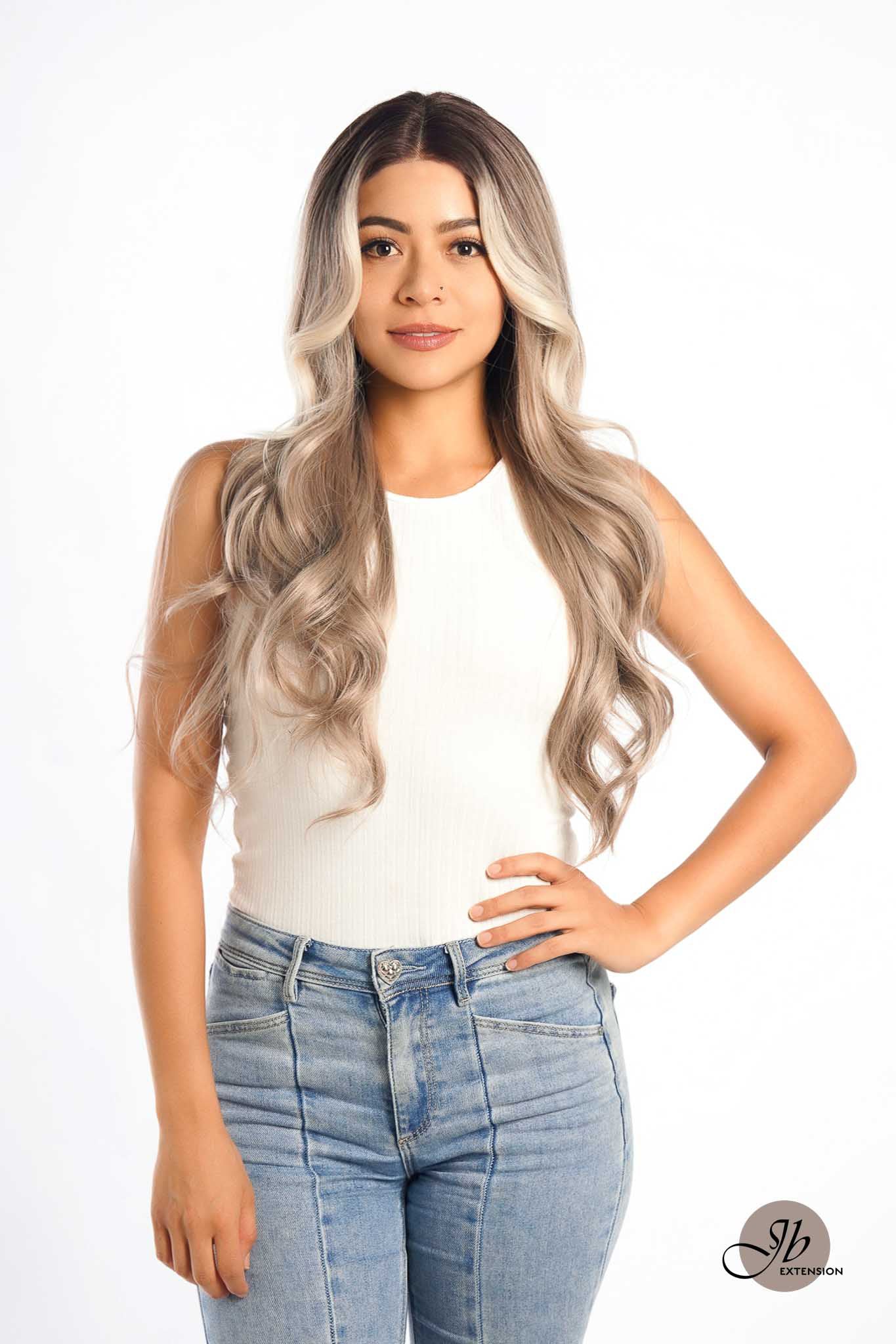 JBEXTENSION 27 Inches Blonde Curly Pre-Cut Frontlace Glueless Wig CLAUDIA