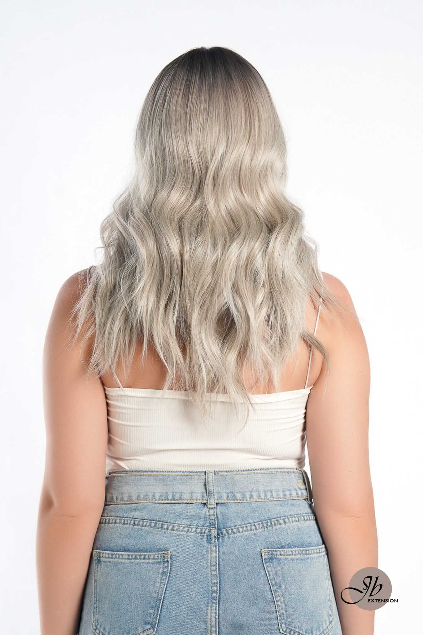 JBEXTENSION 20 Inches Silver Color Wave Pre-Cut Frontlace Glueless Wig MARINA