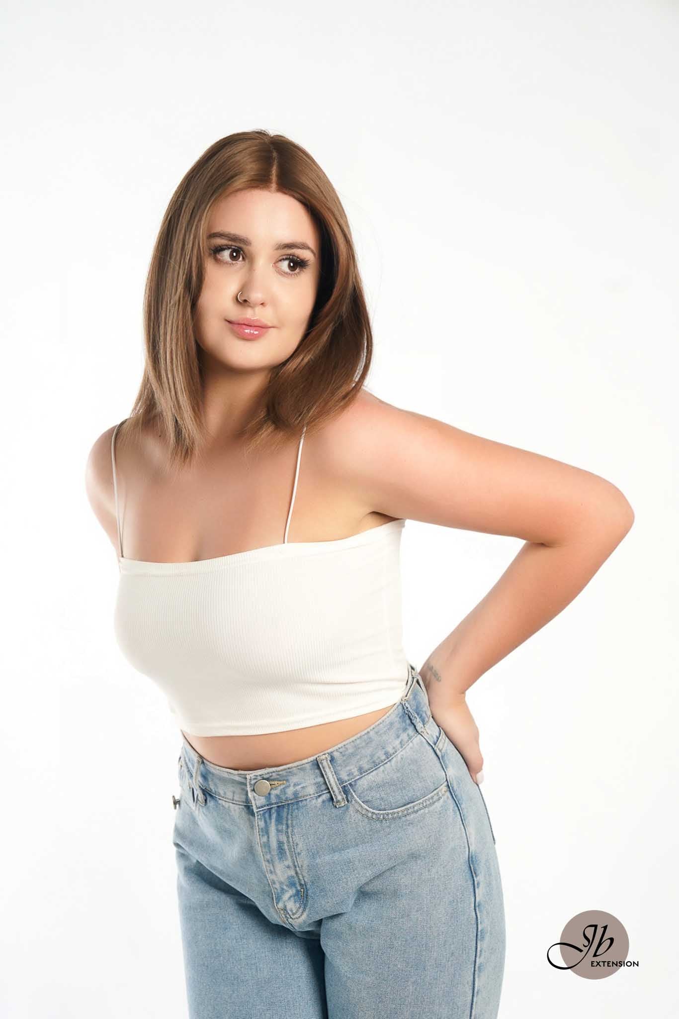 JBEXTENSION 12 Inches Bob Cut Light Brown Straight Pre-Cut Frontlace Glueless Wig PAULA LIGHT BROWN