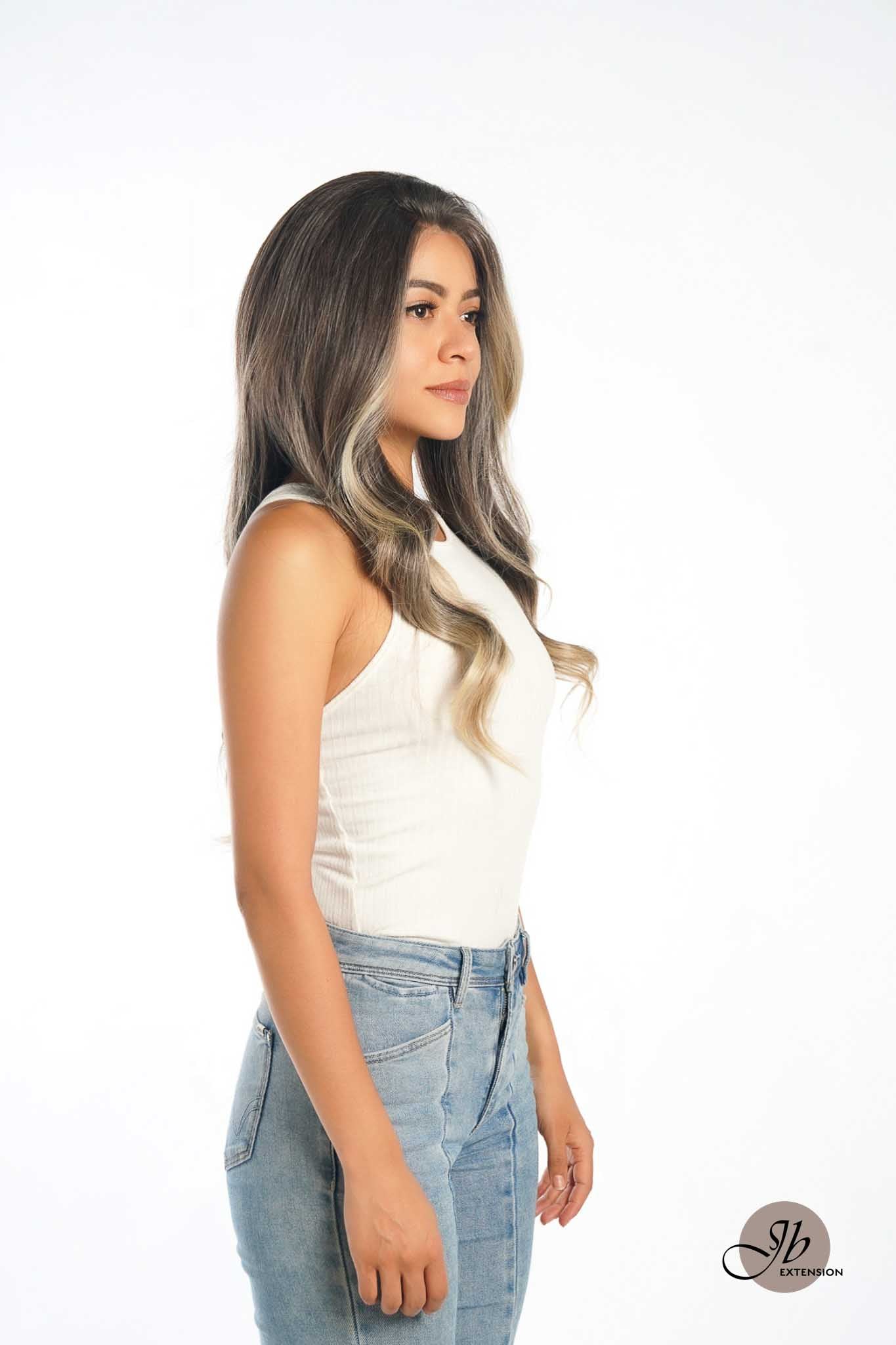 Get influncer look with 26 Inches Curly Mix Blonde Free Part Wig CHELSEY