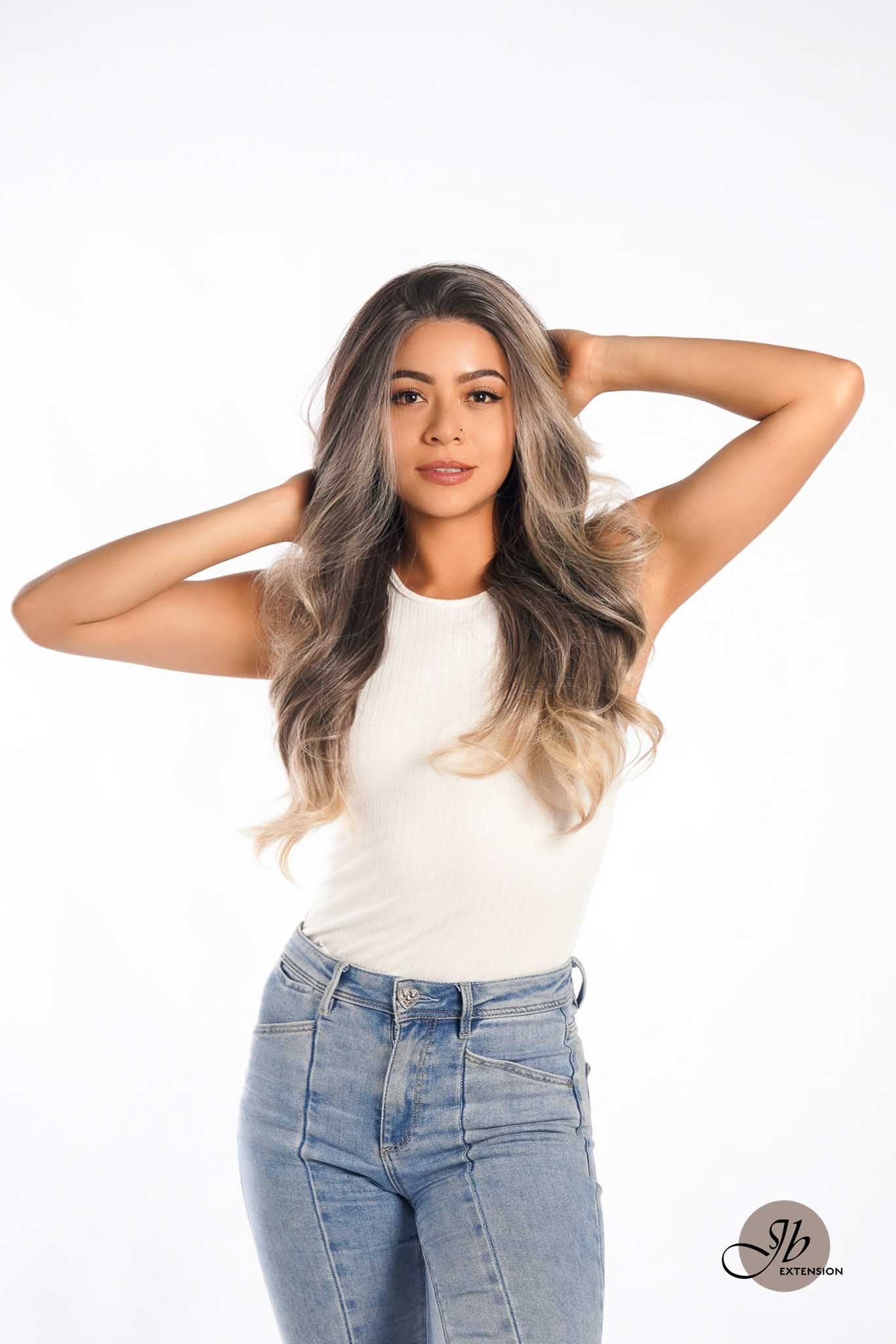 JBEXTENSION 26 Inches Curly Mix Blonde Free Part Pre-Cut Frontlace Glueless Wig CHELSEY