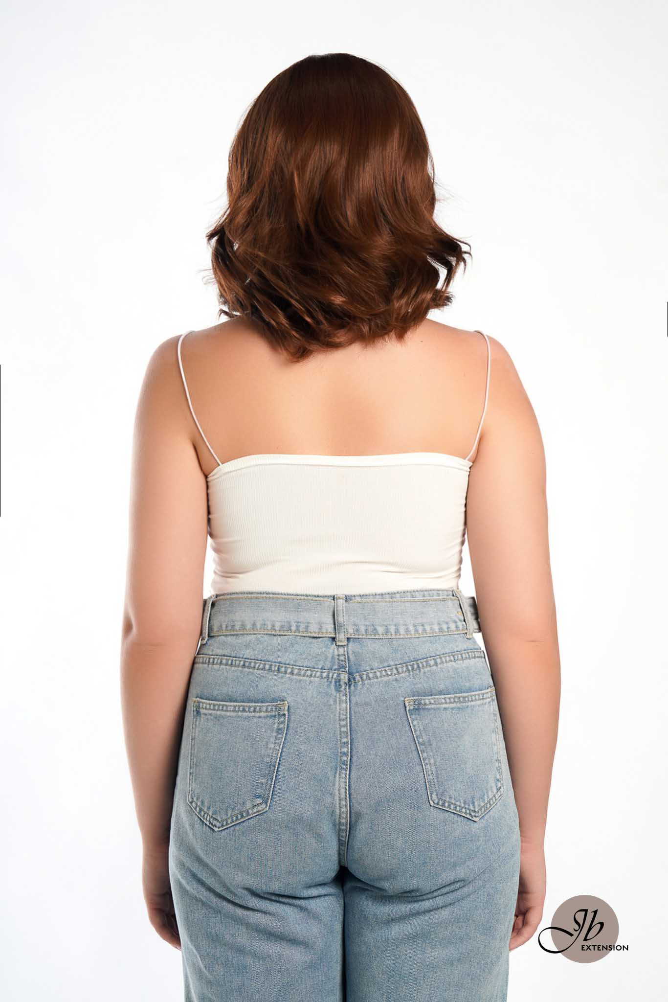 JBEXTENSION 10 Inches Mocha Brown Curly Lace Front Wig.Pre Plucked 13*3 HD Transparent Lace Frontal Handmade Futura Fiber Swiss Lace Synthetic Fiber Glueless Wig JADOR MOCHA BROWN