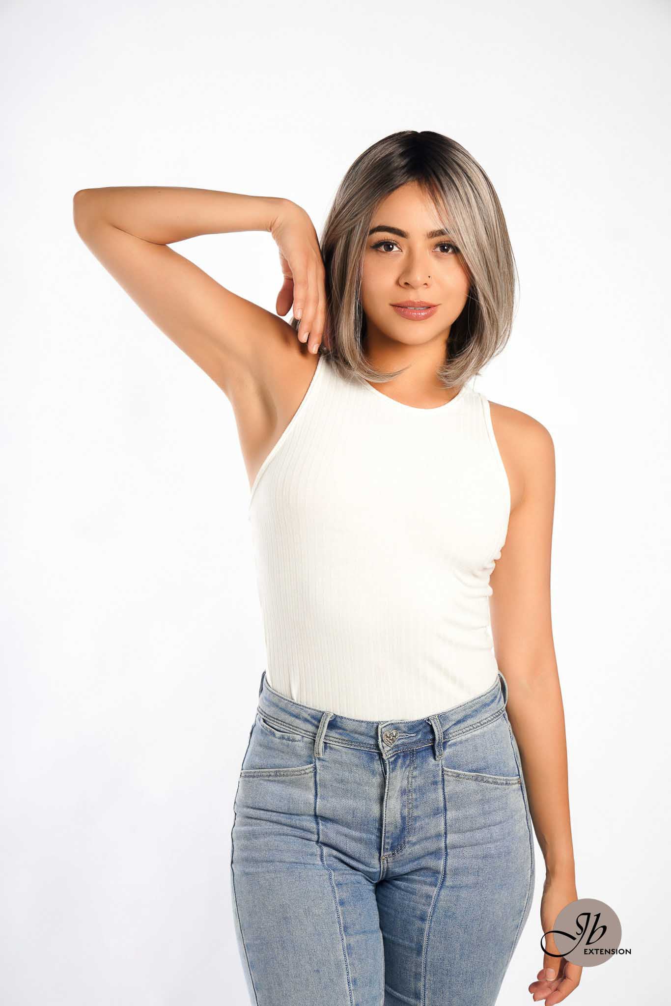 JBEXTENSION VALENTINA MONO Monofilament Handmade Wig 6X5 Full Monofilament Hand Tied Top Wig 12 Inches Ombre Brown Full Mono Lace Wig With Anti-slip Silicone Strips Glueless Wig VALENTINA MONO【BENDY EAR TABS】