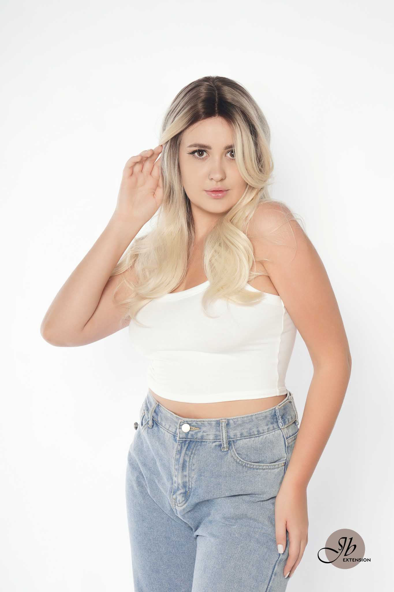 JBEXTENSION 22 Inches Curly Light Blonde Pre-Cut Frontlace Glueless Wig EMMIE S