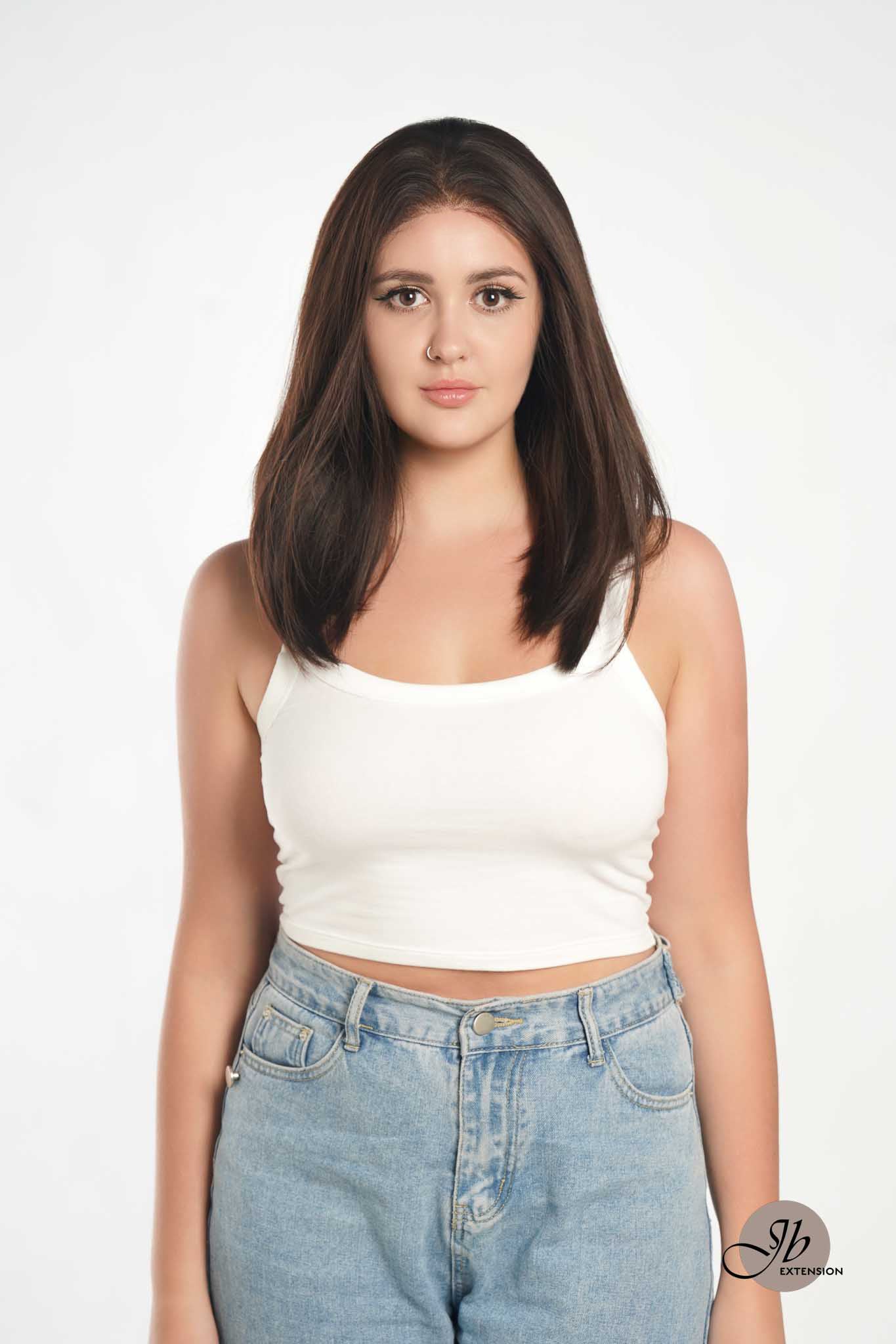 JBEXTENSION 14 Inches Bob Cut Brown Frontlace Glueless Wig GIULIA BOB BROWN (FREE PARTING)