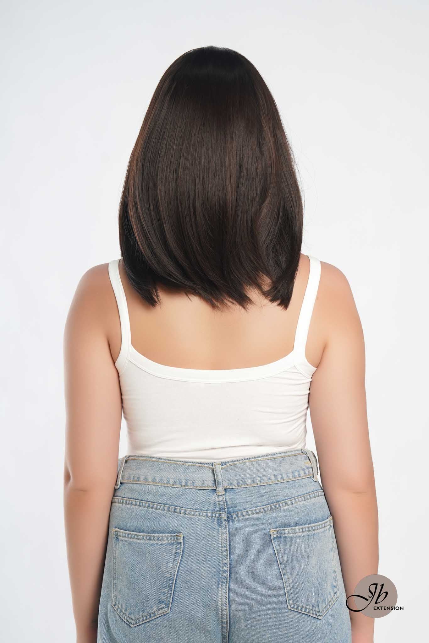 JBEXTENSION 14 Inches Bob Cut Brown Frontlace Glueless Wig GIULIA BOB BROWN (FREE PARTING)