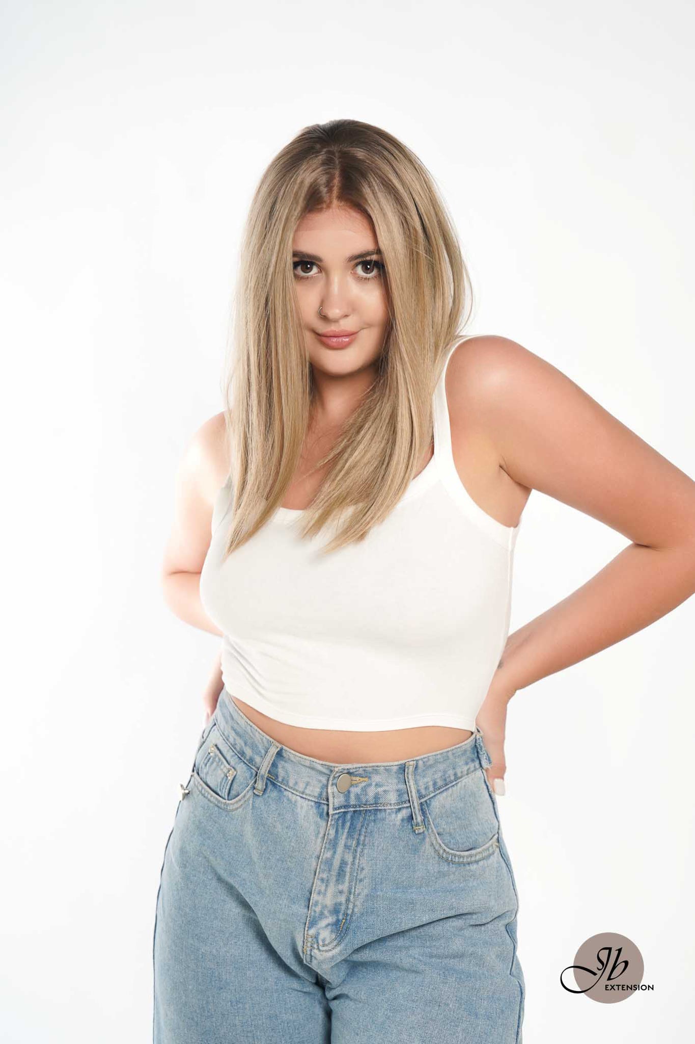 JBEXTENSION 14 Inches Bob Cut Balayage Blonde With Dark Root Frontlace Glueless Wig GIULIA BOB (FREE PARTING)