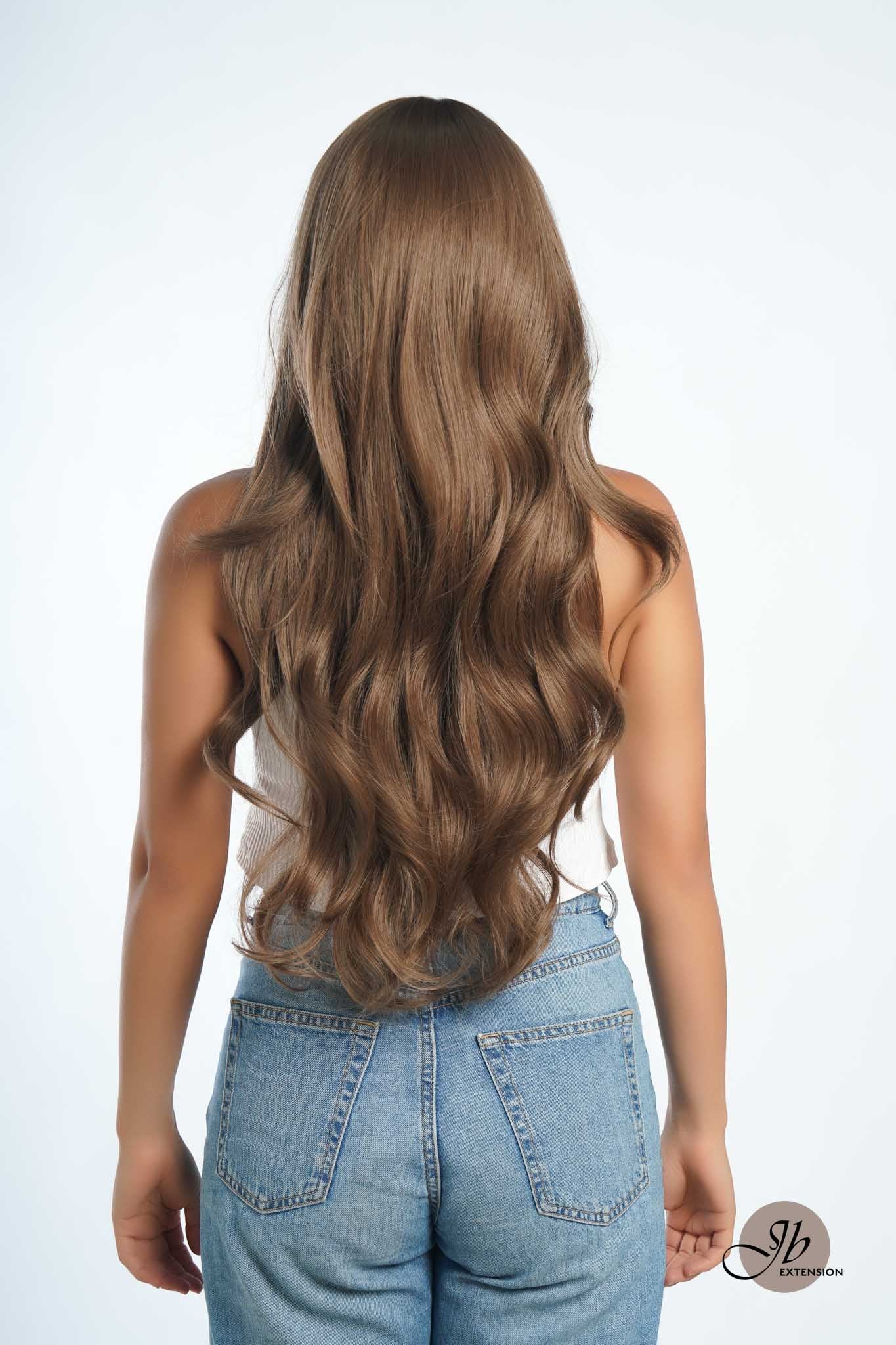 JBEXTENSION 30 Inches Long Light Brown Wig With Bangs YUMI LIGHT BROWN No Highlight