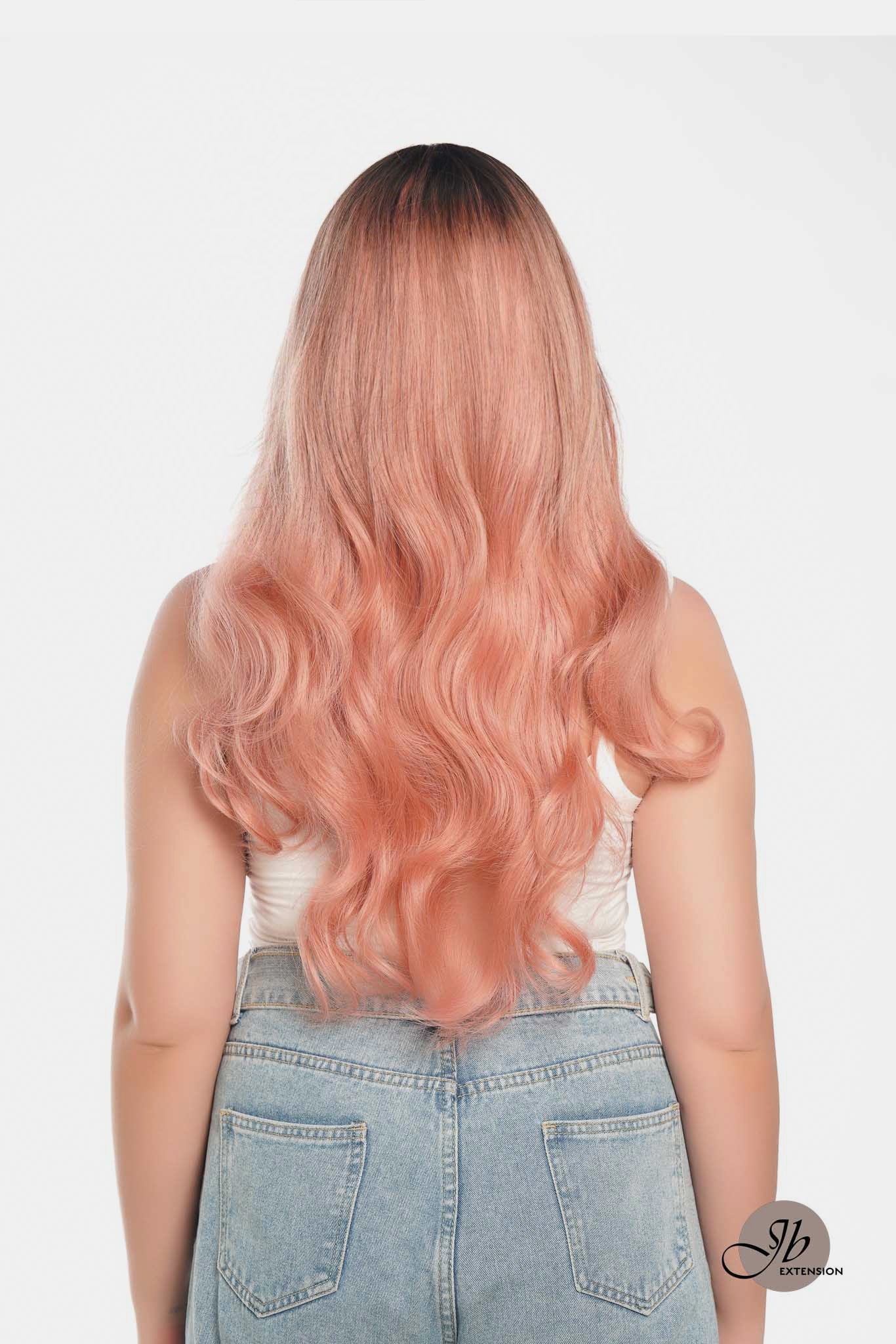 JBEXTENSION GENERATION FIVE 26 Inches Curly Ombre Pink Women Wig Without Bangs EMILY G5