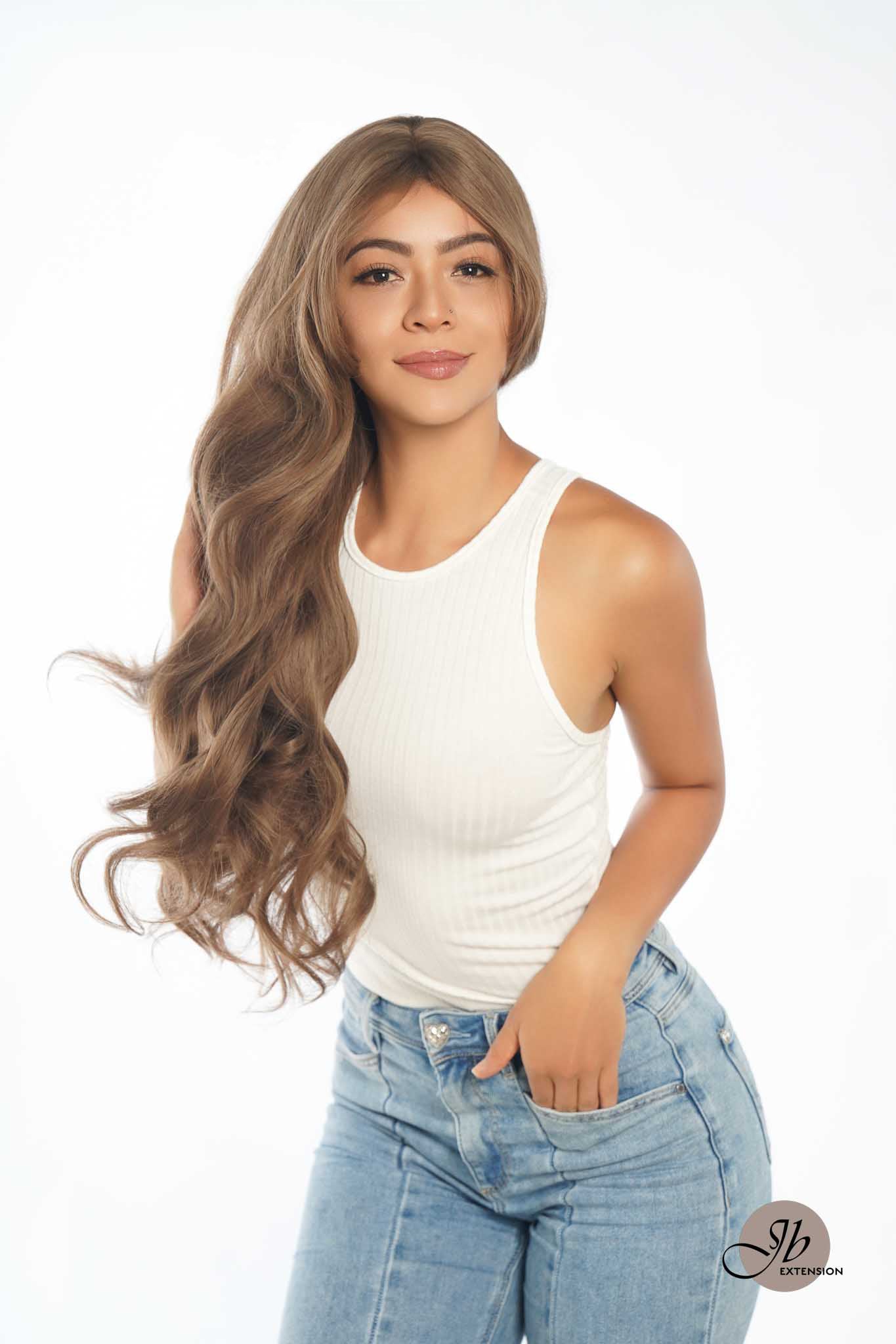 JBEXTENSION 26 Inches Long Curly Light Brown Wig JUDY LIGHT BROWN