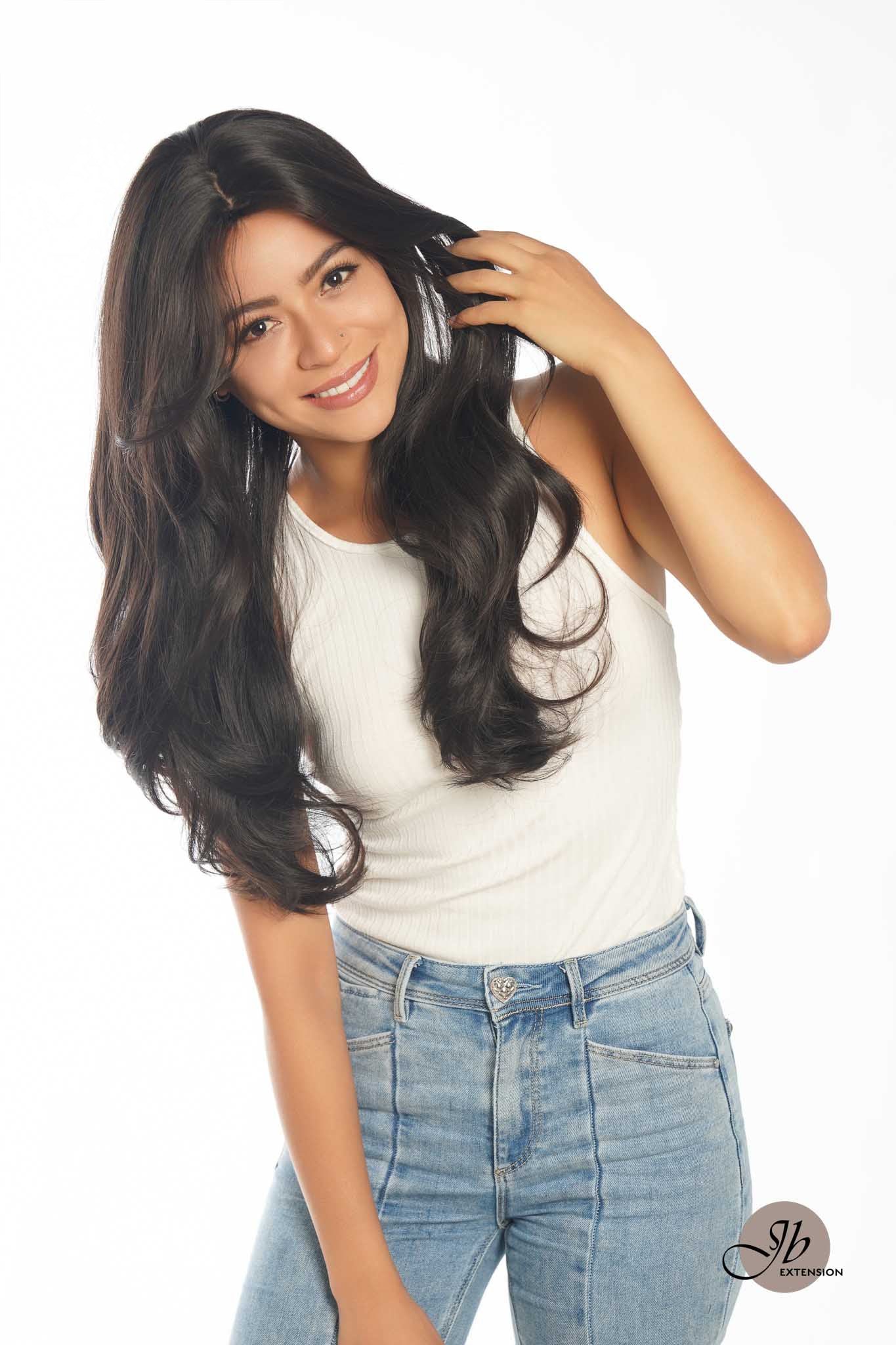 JBEXTENSION 26 Inches Scalpiana Tea Black Darkest Brown Curly 3.5X4 Hard Silky Top Natural Scalp Effect Wig KARA